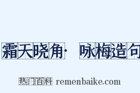 霜天晓角·咏梅造句是什么意思的图片